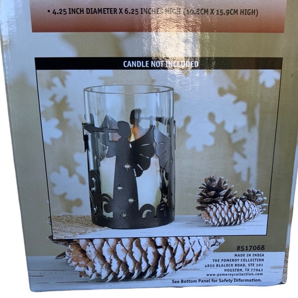 Pomeroy Angel Holiday Luminaria Hurricane Candle Holder Lantern Table Decor - Picture 4 of 10